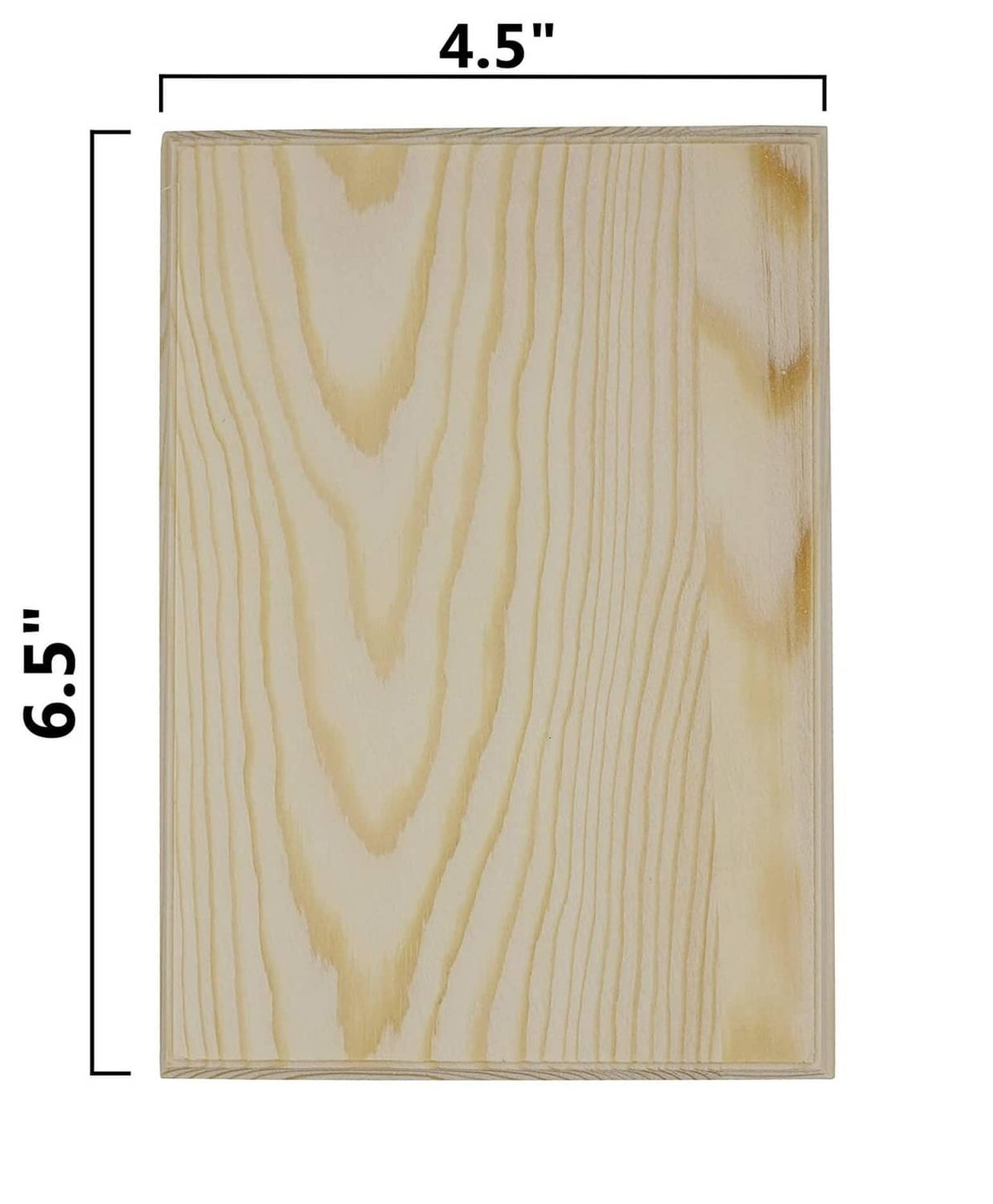 Unfinished light wood square plaque, 6.5 in height and 4.5 in width