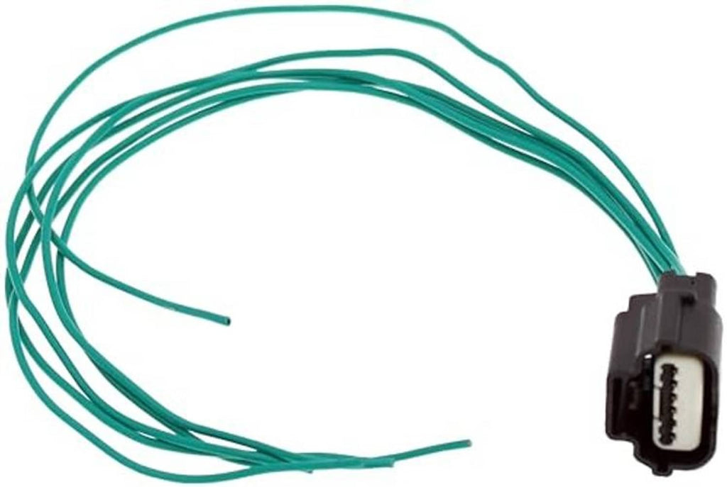 Throttle body wiring connector with green cable bundle and black housing