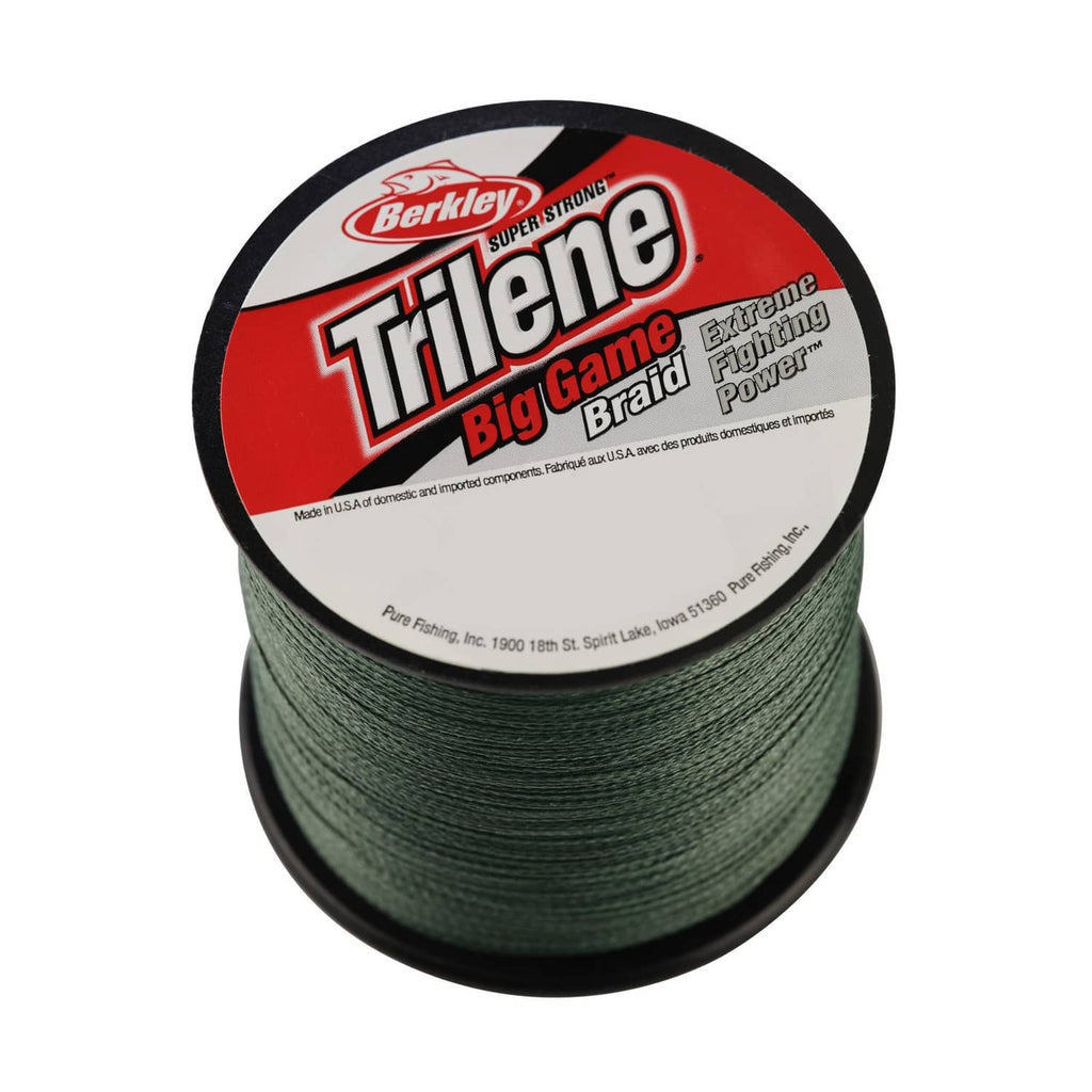 Green fishing line spool with Berkley Trilene Big Game label