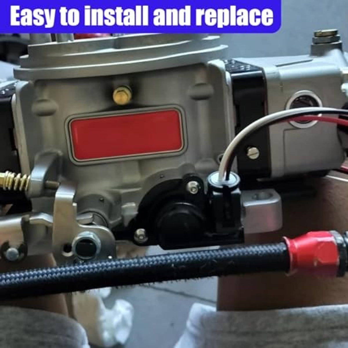 Throttle position sensor installed on car engine component, with wiring connector