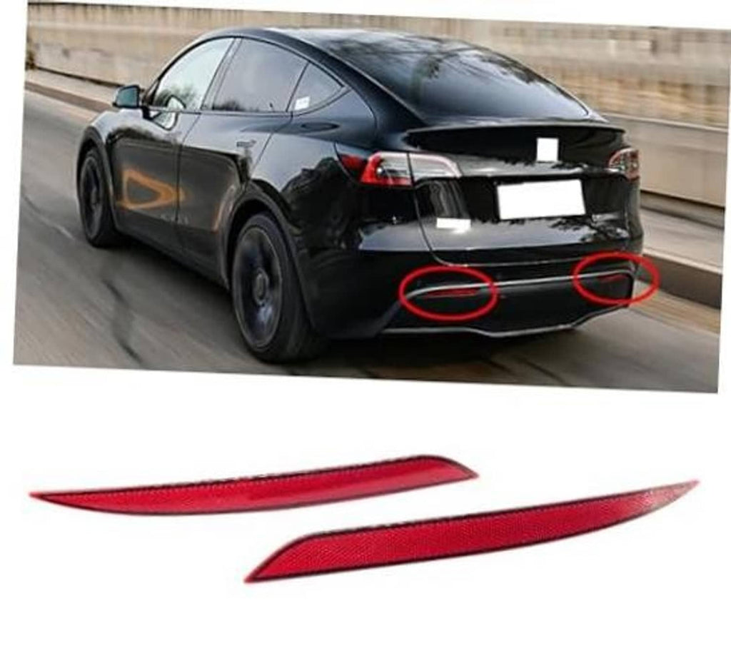 Rear bumper red marker light reflectors for a 2020-2023 Model Y