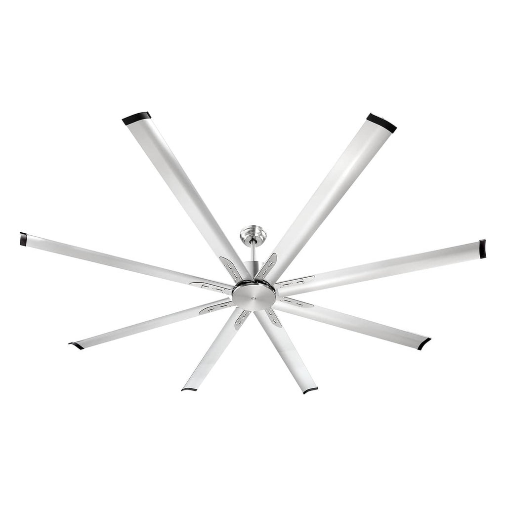 Uimoso nickel aluminum ceiling fan with eight blades and central hub detail