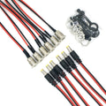 DC power jack socket set with threaded female panel mounts and red/black wire leads
