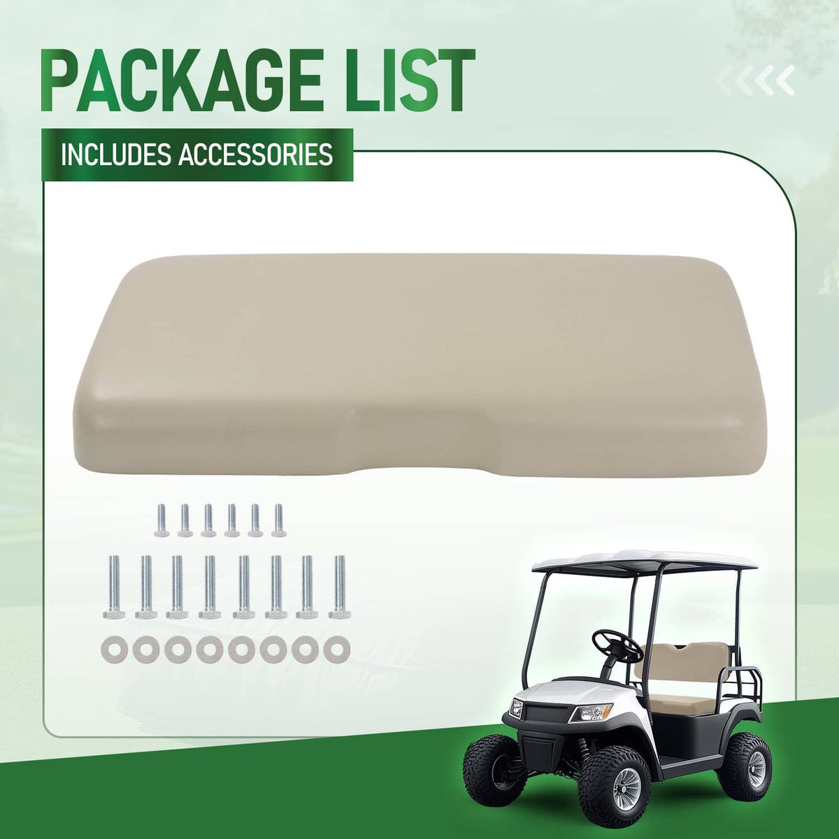 Light beige seat bottom cushion kit with screws and bolts included