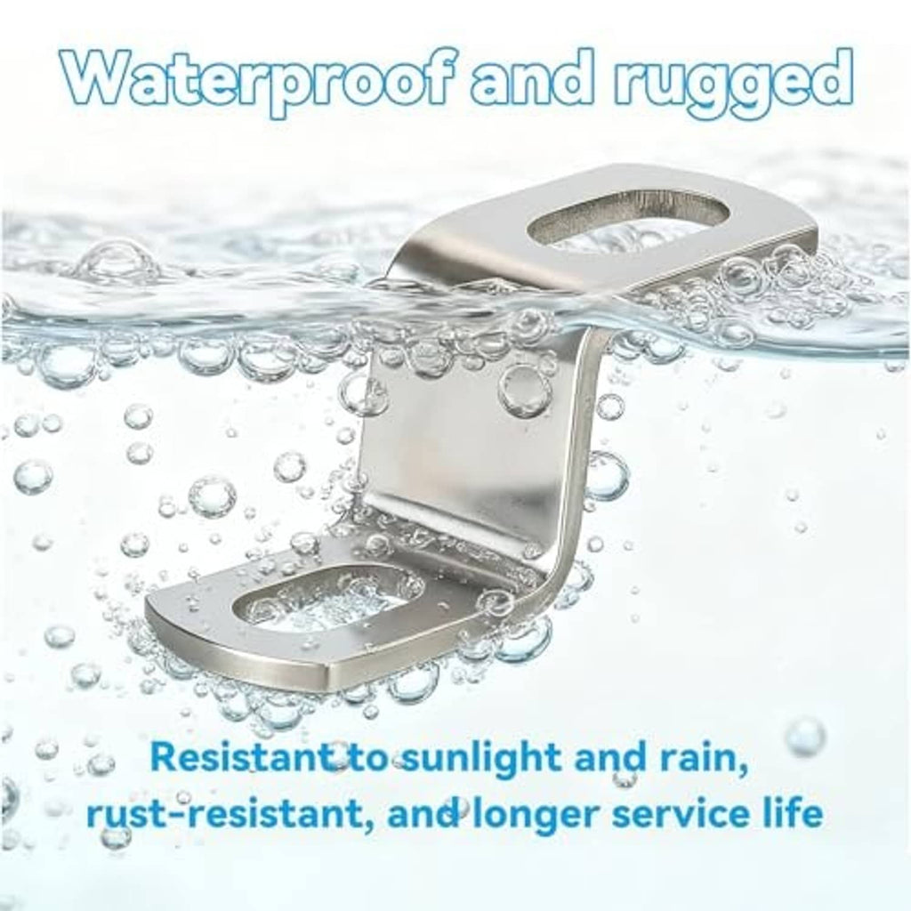 Stainless steel Z-muffler mounting clamps, water-resistant style, silver pair