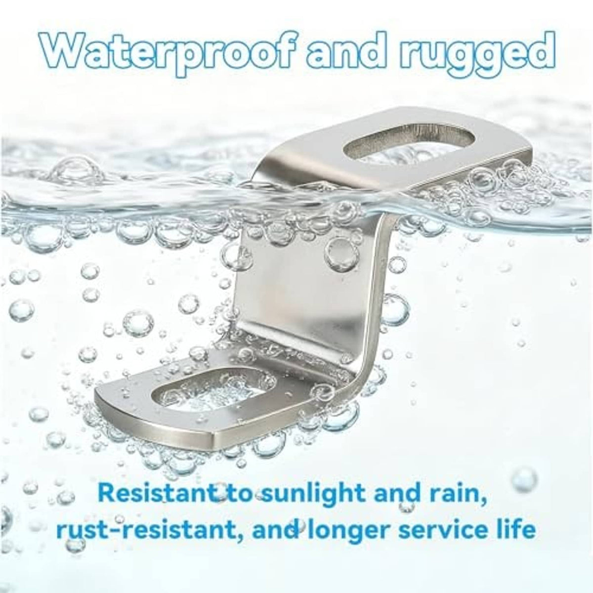 Stainless steel Z-muffler mounting clamps, water-resistant style, silver pair