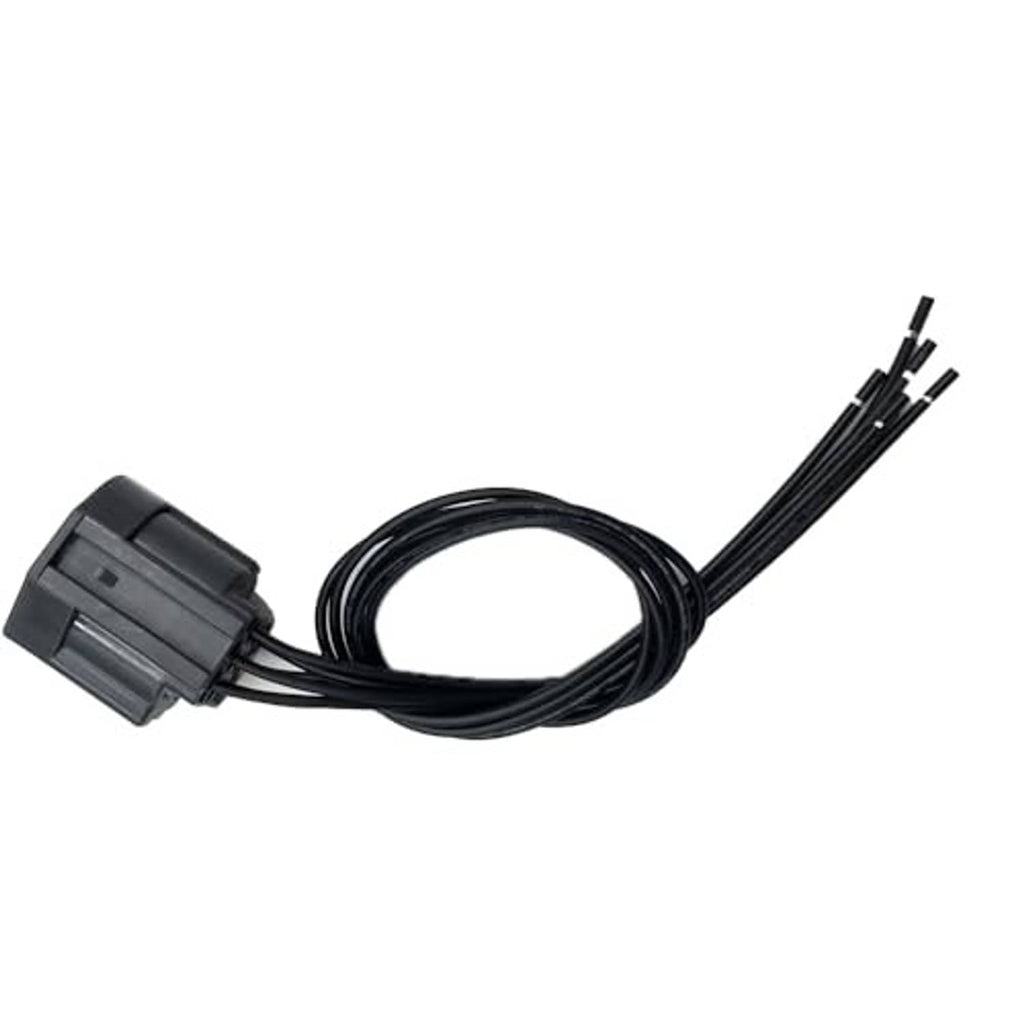 Headlight wiring harness pigtail with black cable and gray connector plug