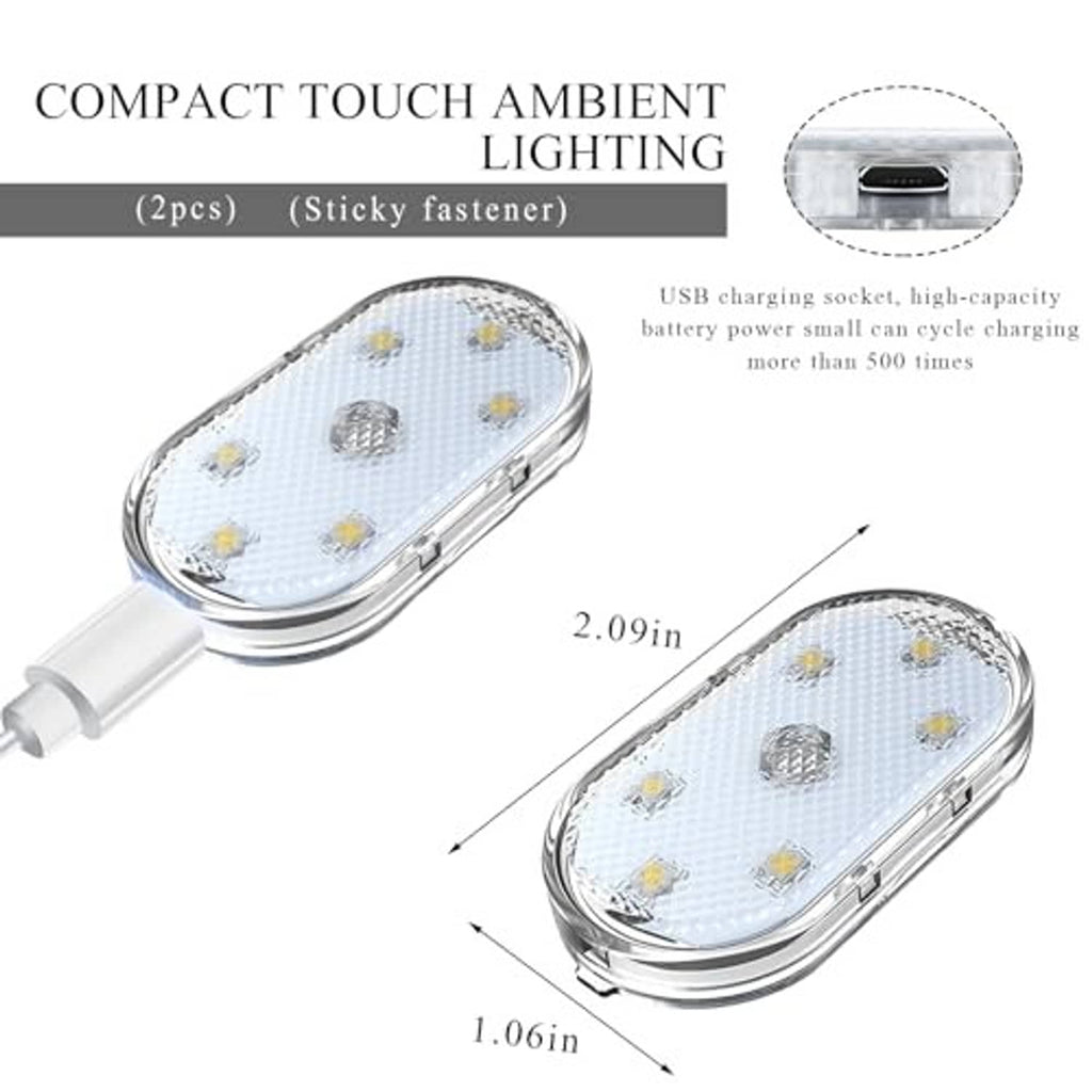 Compact oval white LED ambient lights with USB charging connector