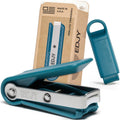Teal stainless steel fingernail cutter with protective cap, single pack