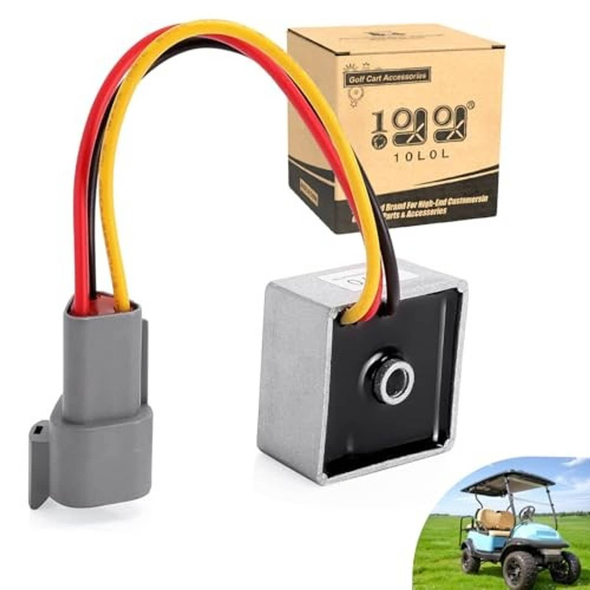 12V voltage regulator rectifier module with wire harness and gray connectors