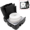 Ignition switch assembly with white actuator and black plastic housing, exposed contacts