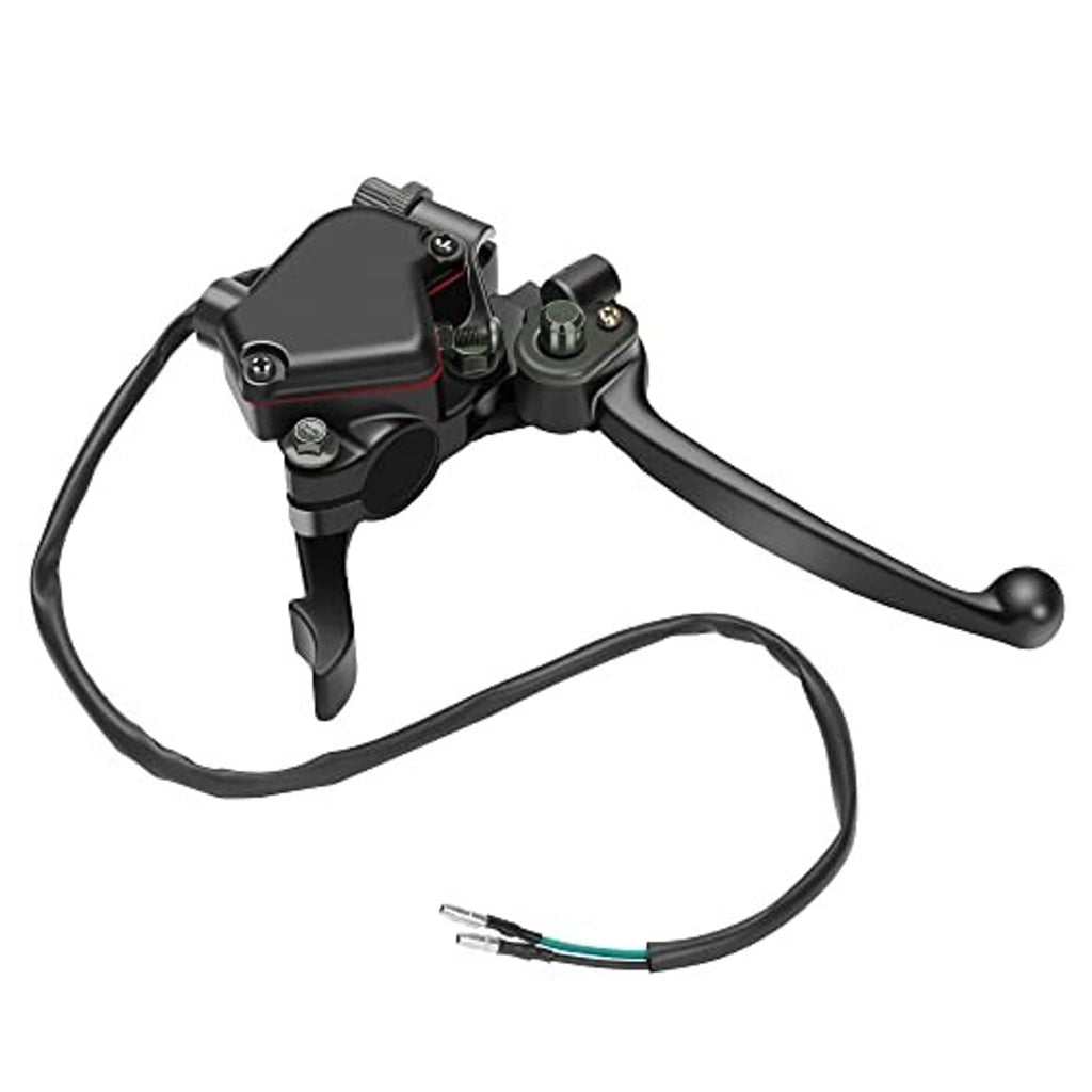 Dual brake thumb throttle lever assembly with brake lever, black finish, and cable