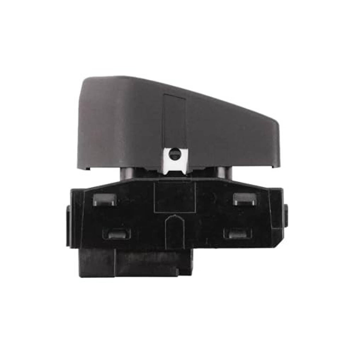 Back view of gray door lock switch assembly with mounting tabs