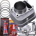 Aluminum cylinder with piston and piston ring set, plus gasket and fastener kit