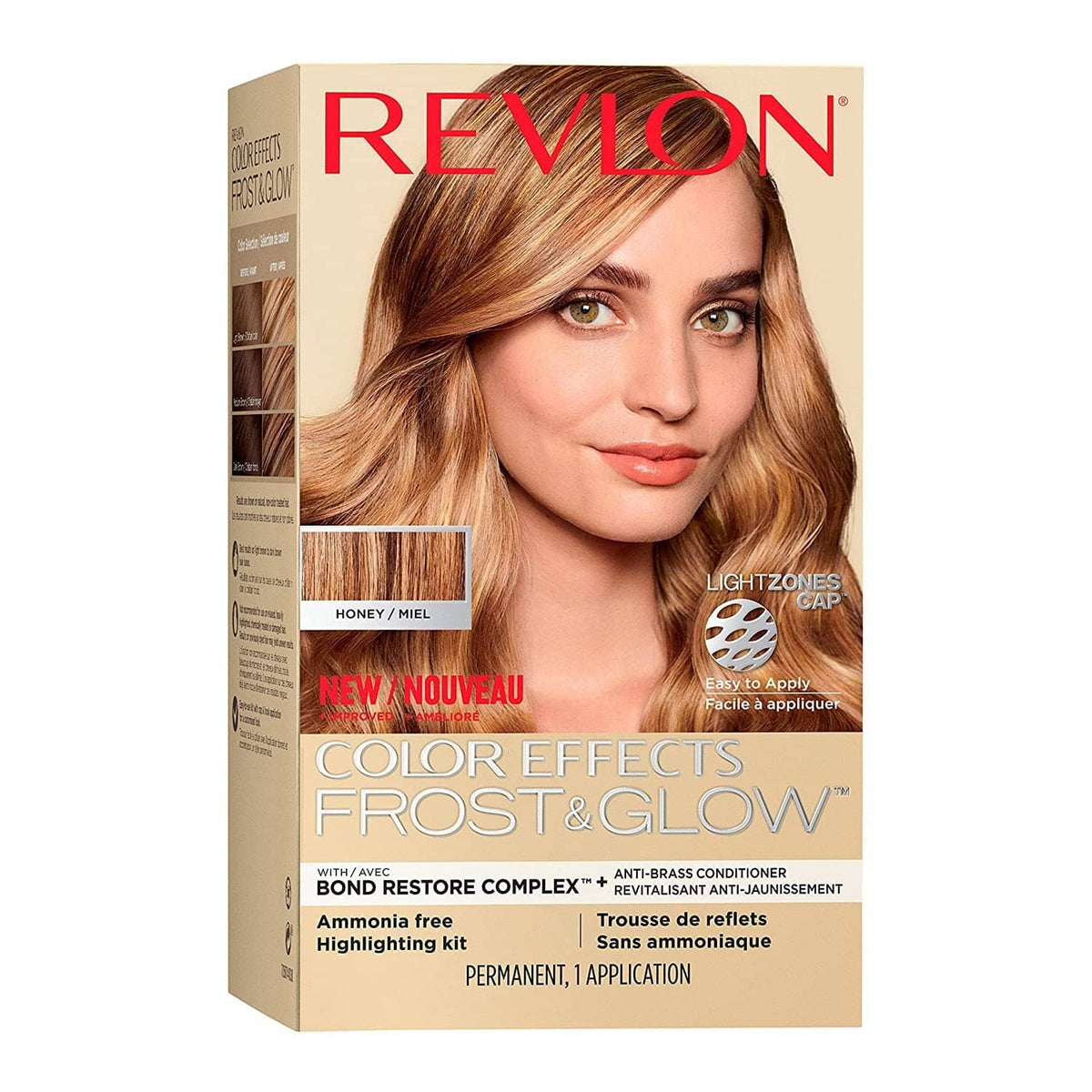 Revlon Color Effects Frost & Glow highlighting kit box, honey blonde highlight shade