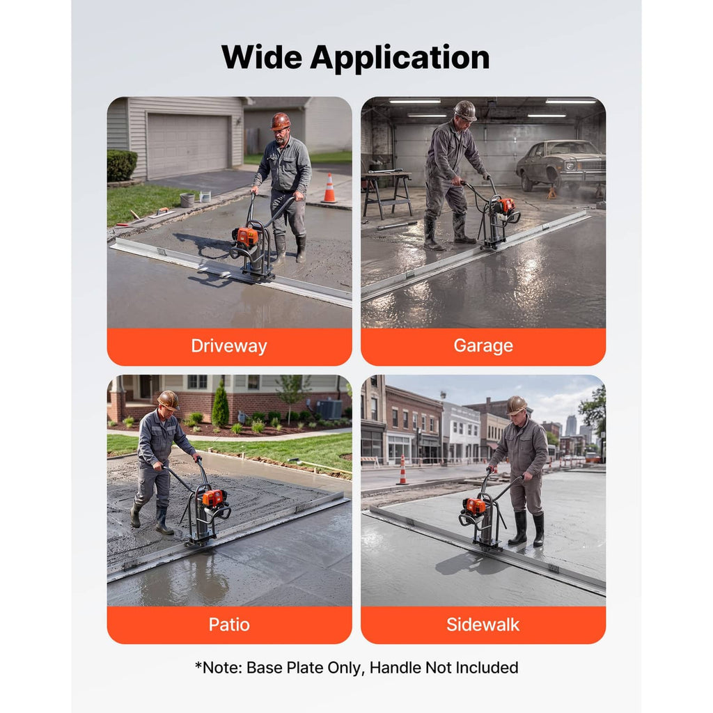 Long aluminum screed blade for leveling driveway, garage, patio, and sidewalk slabs