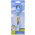 10-color kids pen set with Bluey character topper, in retail blister packaging