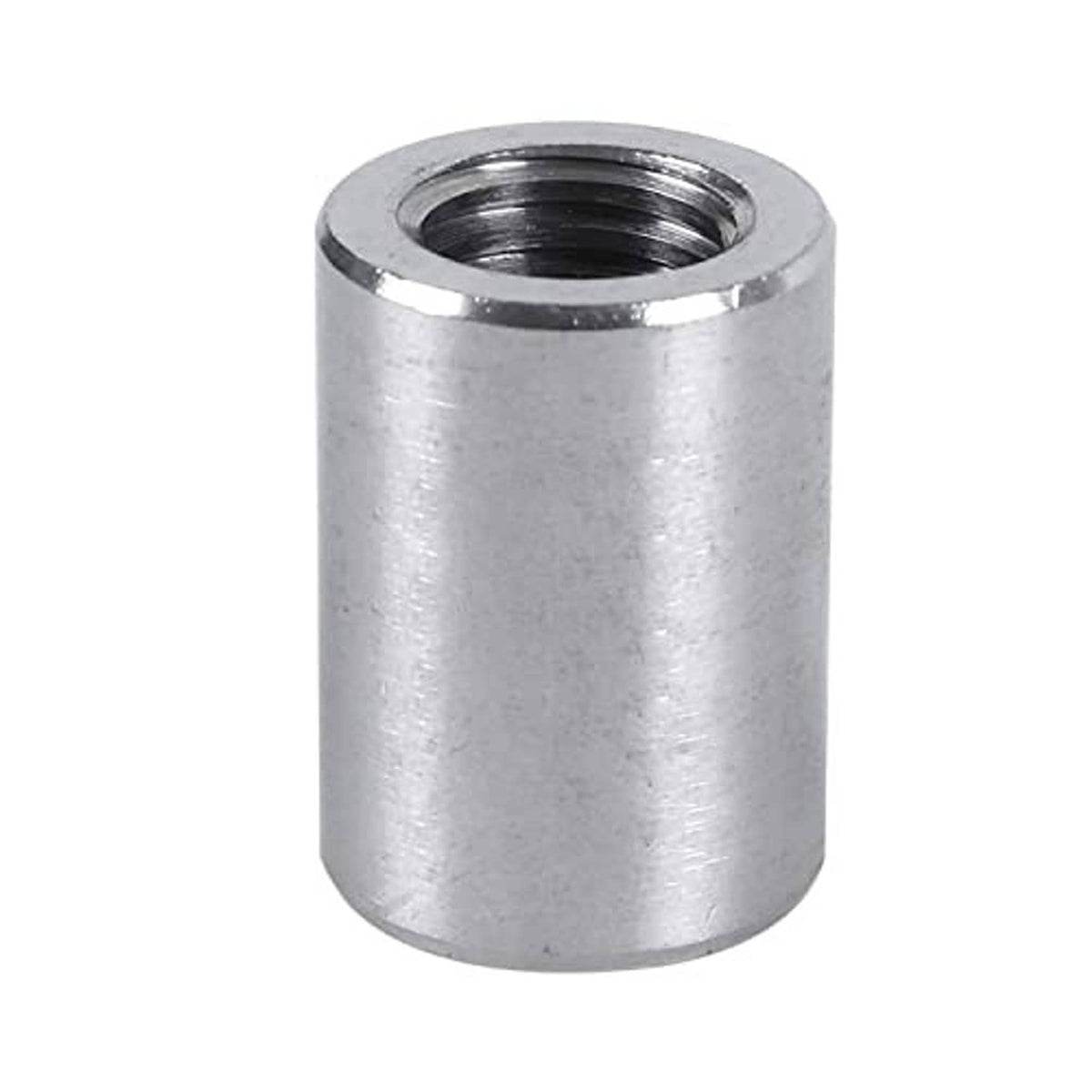 304 stainless steel round coupling nut with M8 internal thread, cylindrical body
