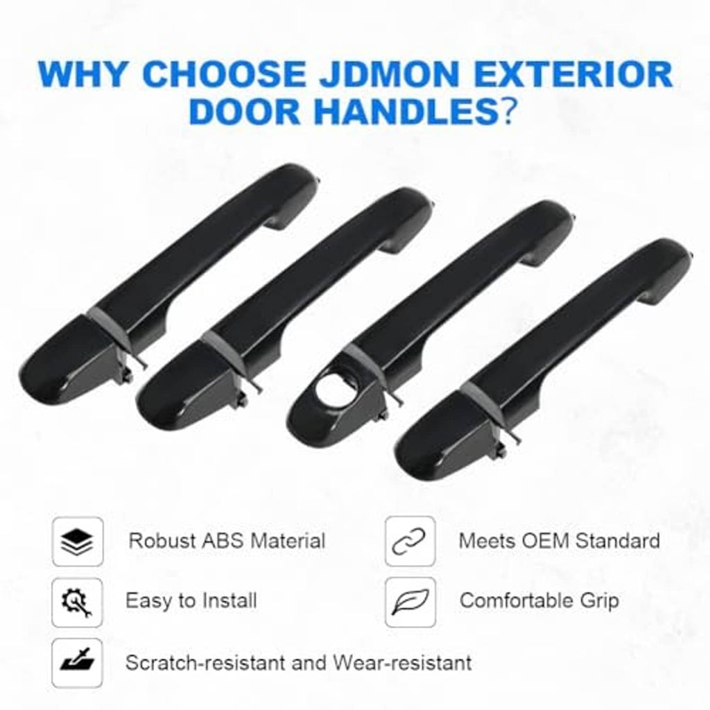 Black exterior door handles set with ergonomic grip and protective finish