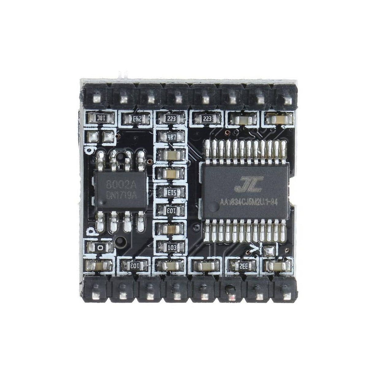 Anmbest DFPlayer Mini MP3 player module, black PCB front view with pin pads