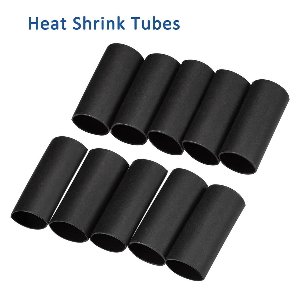 Black heat-shrink tubes for cable insulation, set of protective sleeve covers