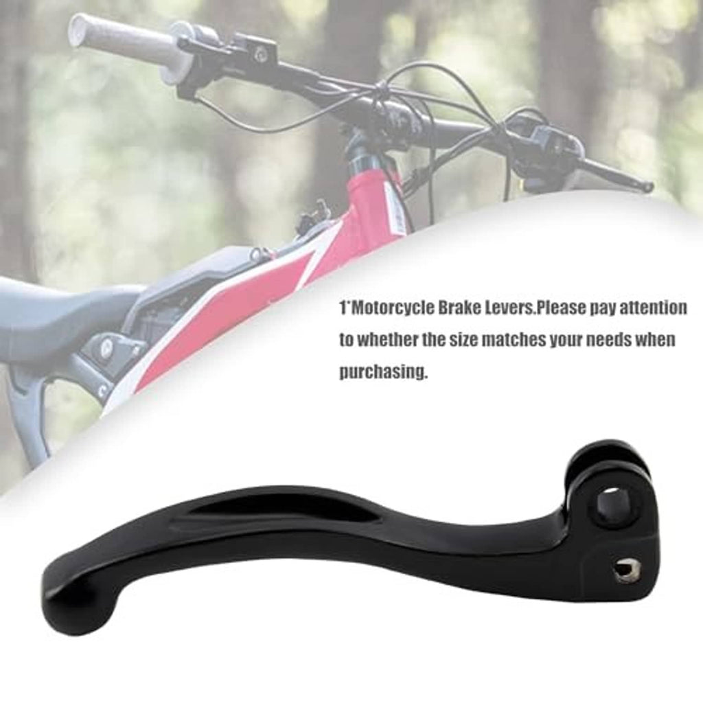 Black brake lever with ergonomic curved handle and mounting base, replacement motorcycle part