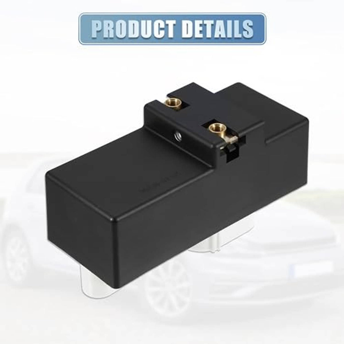 Black fan control module in angled view with top terminal block and connector housing