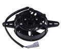 4-inch electric motorcycle radiator cooling fan with black fan guard and wiring harness