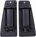 Black exterior rear door handle, pair with mounting tabs and pinholes