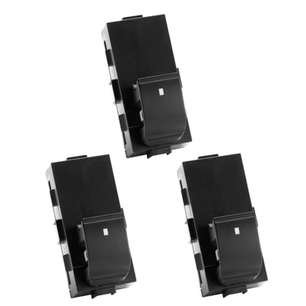 Passenger-side power window switch set, side view of black rocker switches.