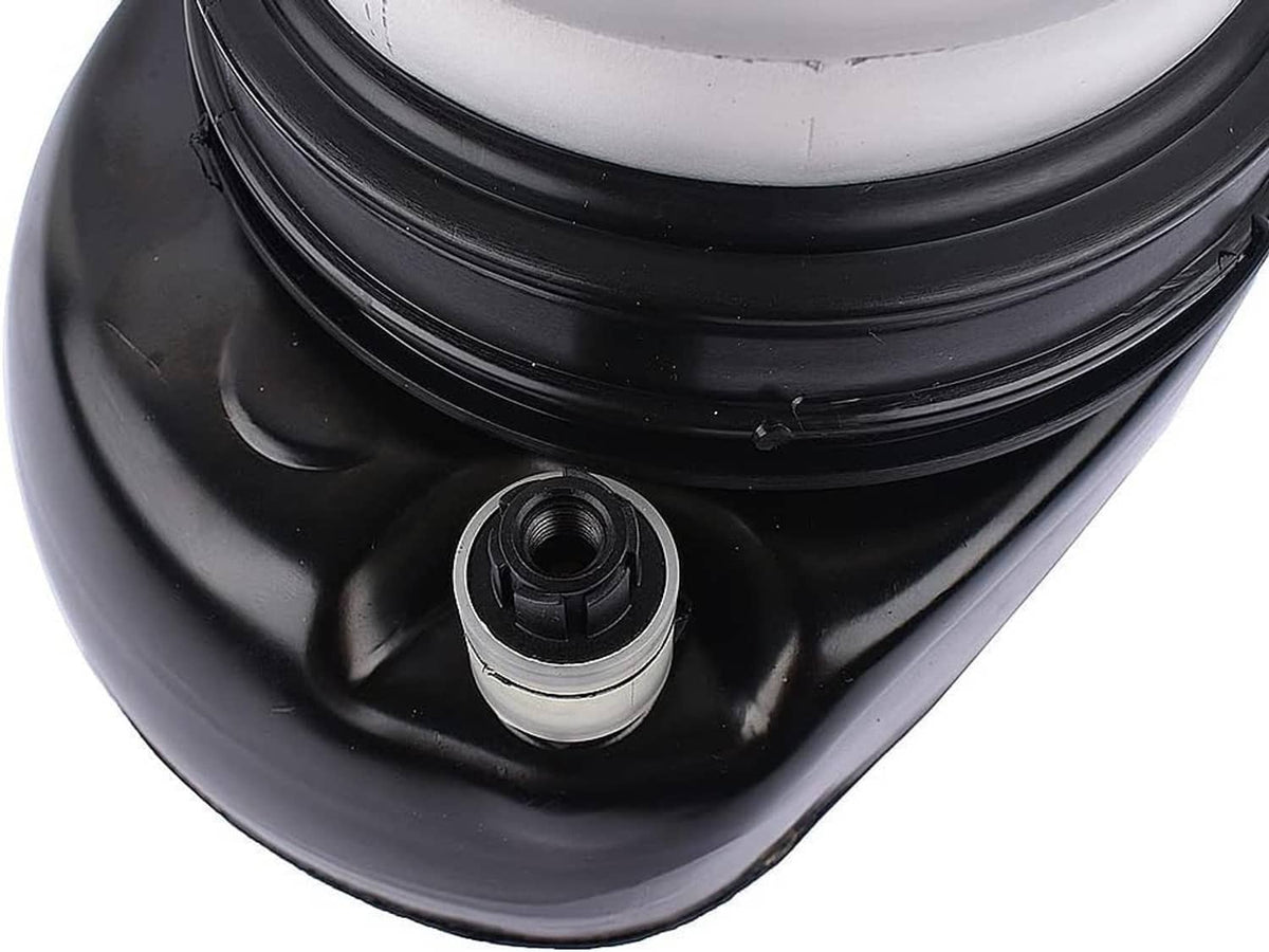 Air suspension strut bottom bushing and mount, black housing with silver ring