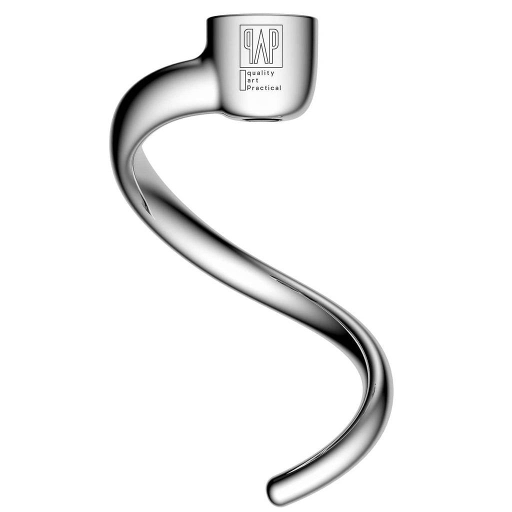 QAP stainless steel spiral dough hook, bright silver finish