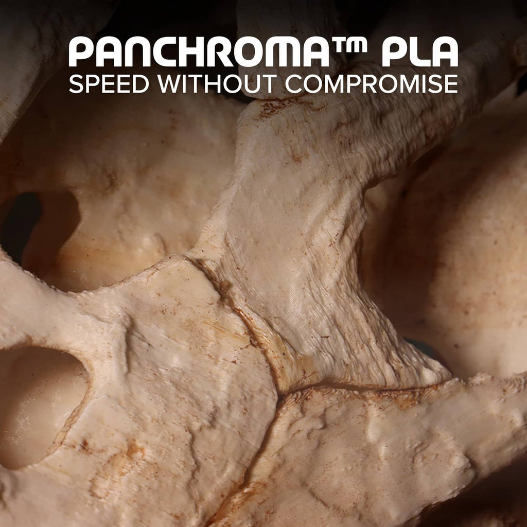 Cream PLA 3D printed surface close-up with detailed layered texture