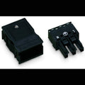 WAGO black 3-position plug-in terminal block with screw-less openings, 5.08mm pitch