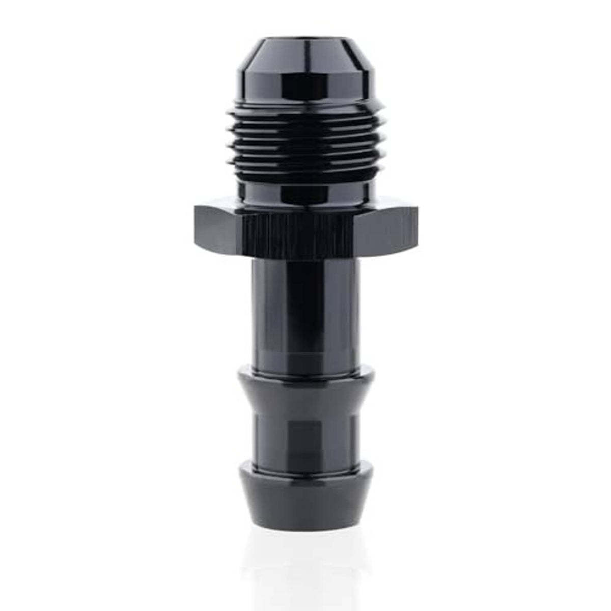 Black aluminum 6AN male to 3/8 hose barb straight fitting adapter