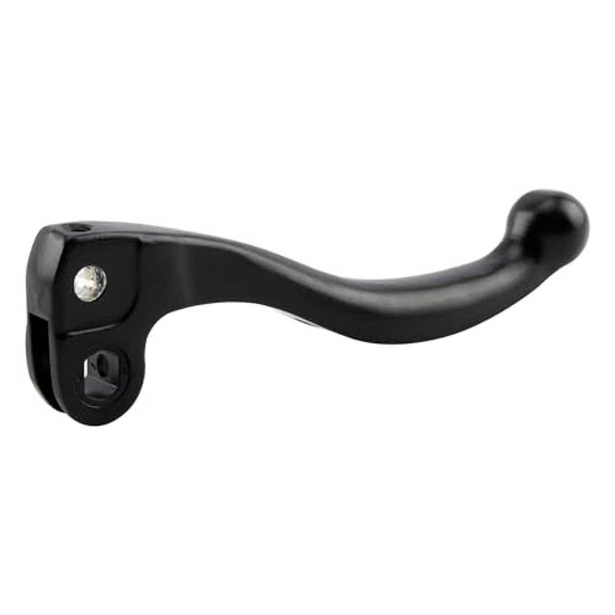 Black brake lever with curved handle and rounded end, replacement motorcycle lever