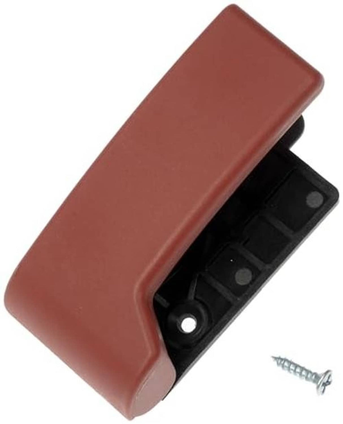 Red hood release handle cover with black base and included mounting screw