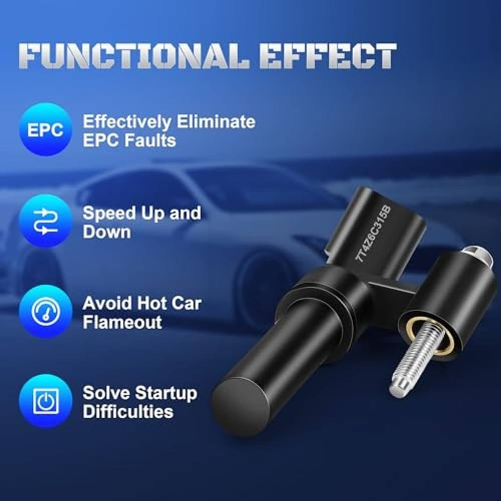 Black crankshaft position sensor shown with threaded connector and metal-topped terminal