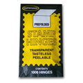 Supersafe folded stamp hinges pack, 1000 pre-folded transparent peelable hinges