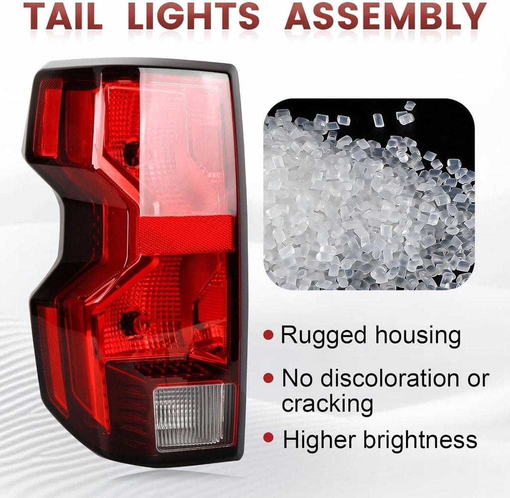 Tail light assembly with rugged housing, red lens, and clear reverse light
