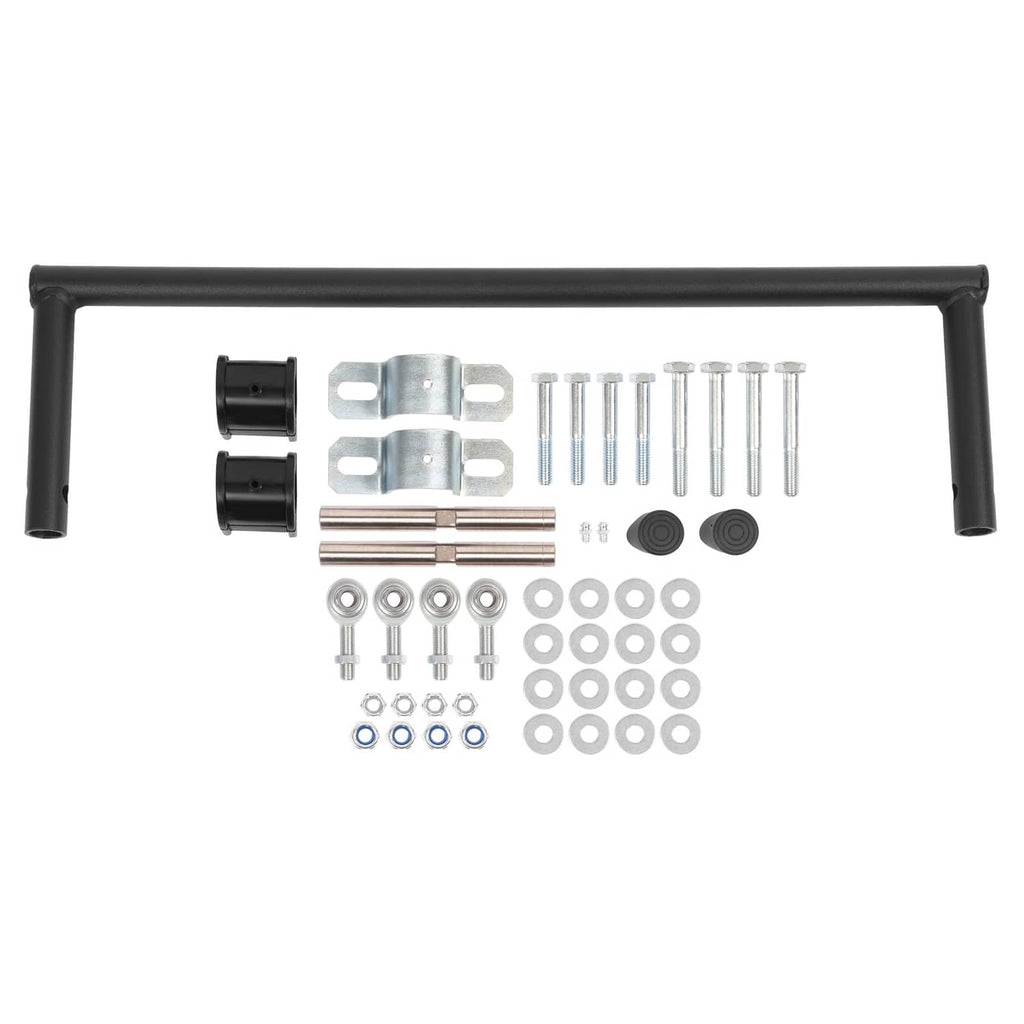 Steel sway bar anti-roll kit hardware kit with bushings, bolts, brackets, and end links