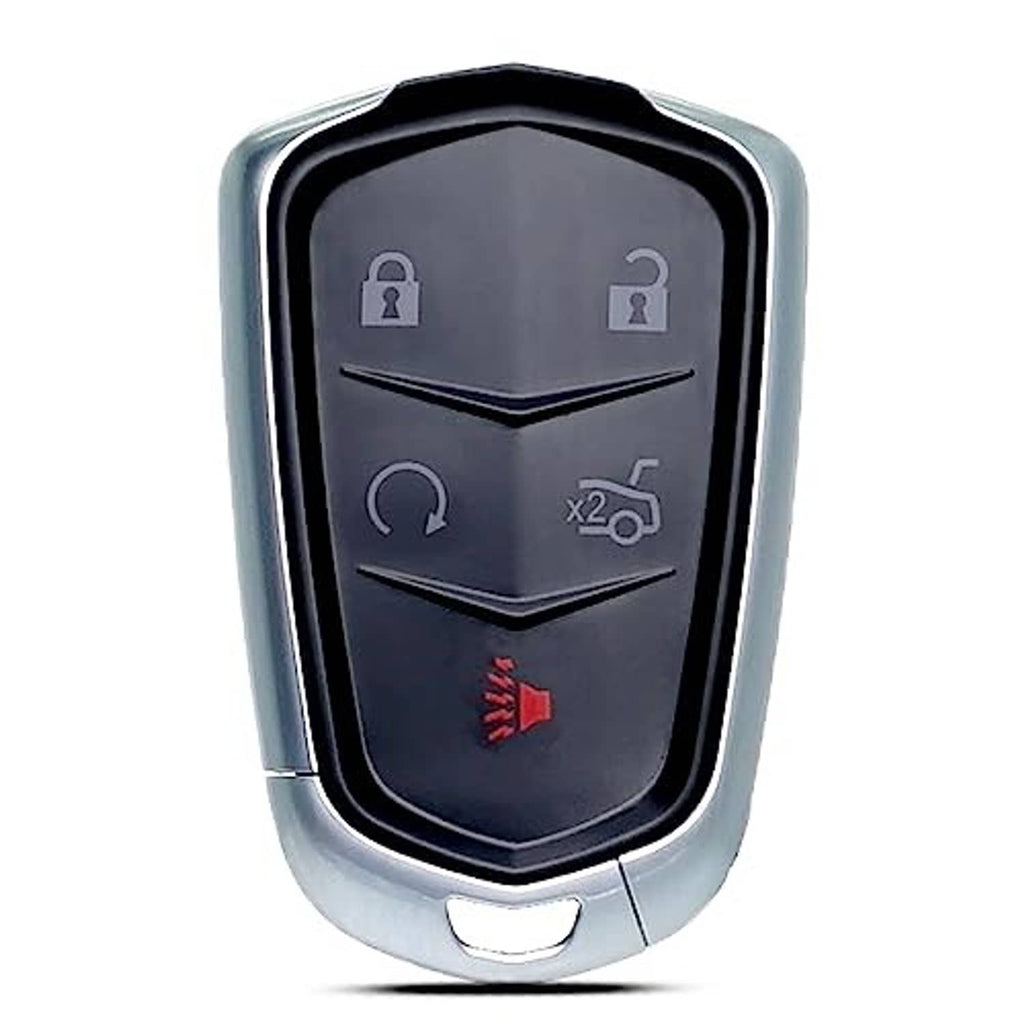 Key fob shell case replacement, black front with lock and unlock icons, silver edges