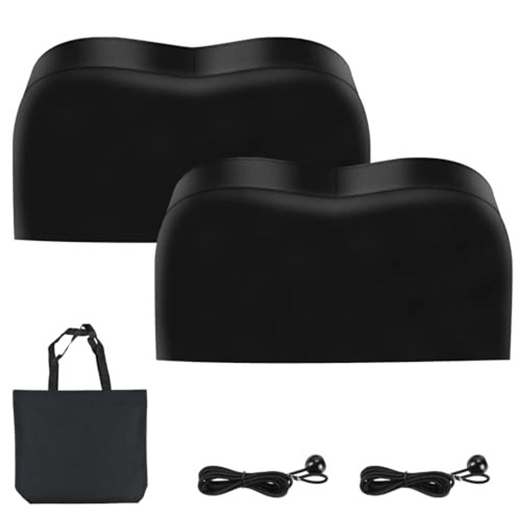 Black tire cover set showing two covers with drawstring cord and clips