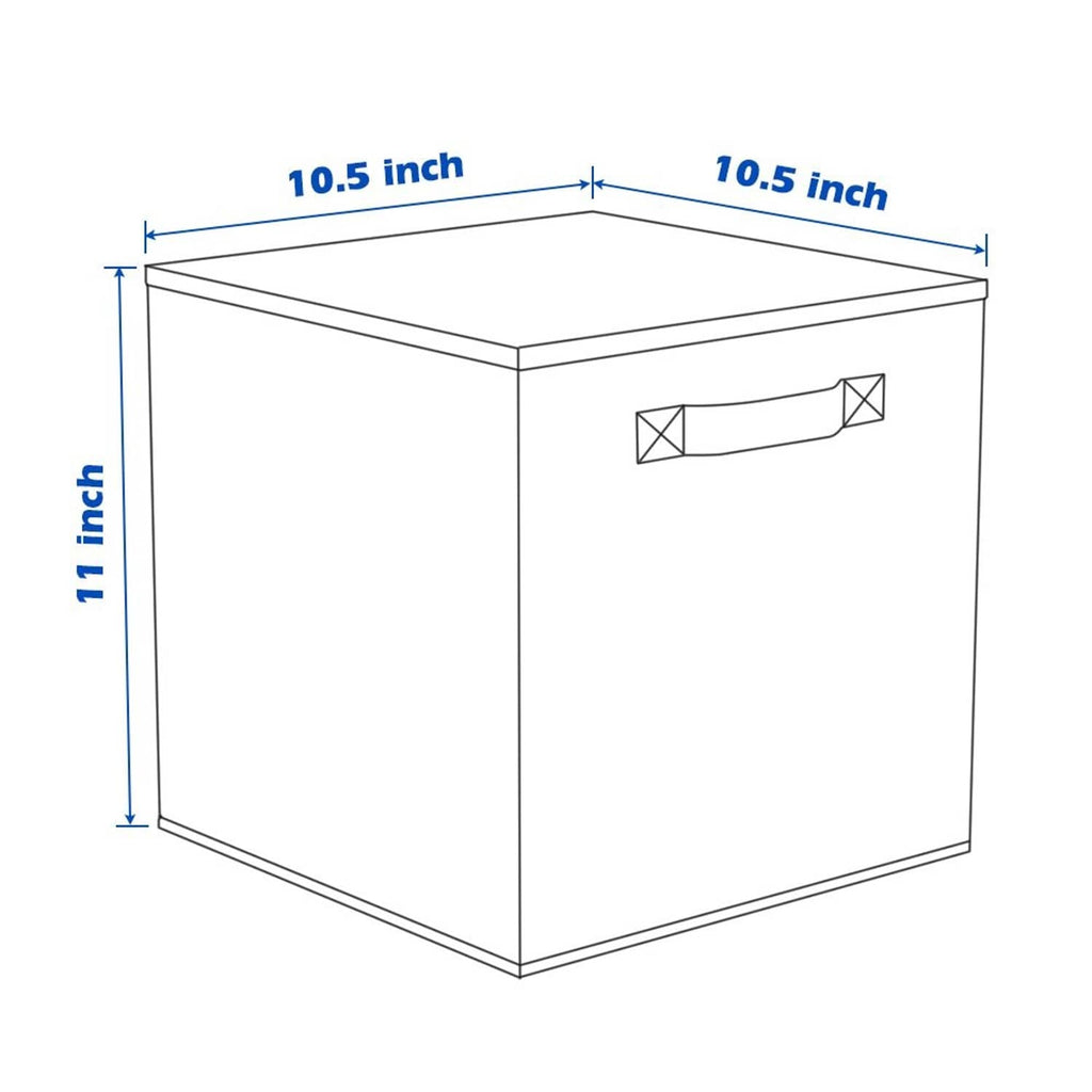 Cube storage bin dimensions: 10.5 in sides and 11.1 in height