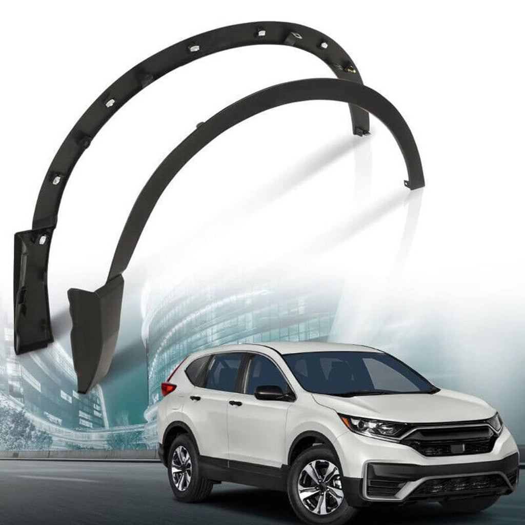 Black fender trim set with two curved guards; mounting holes and side tabs visible