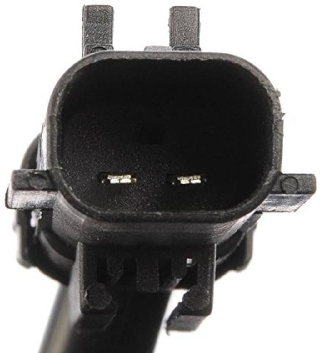Engine cooling fan electrical connector with two metal pins