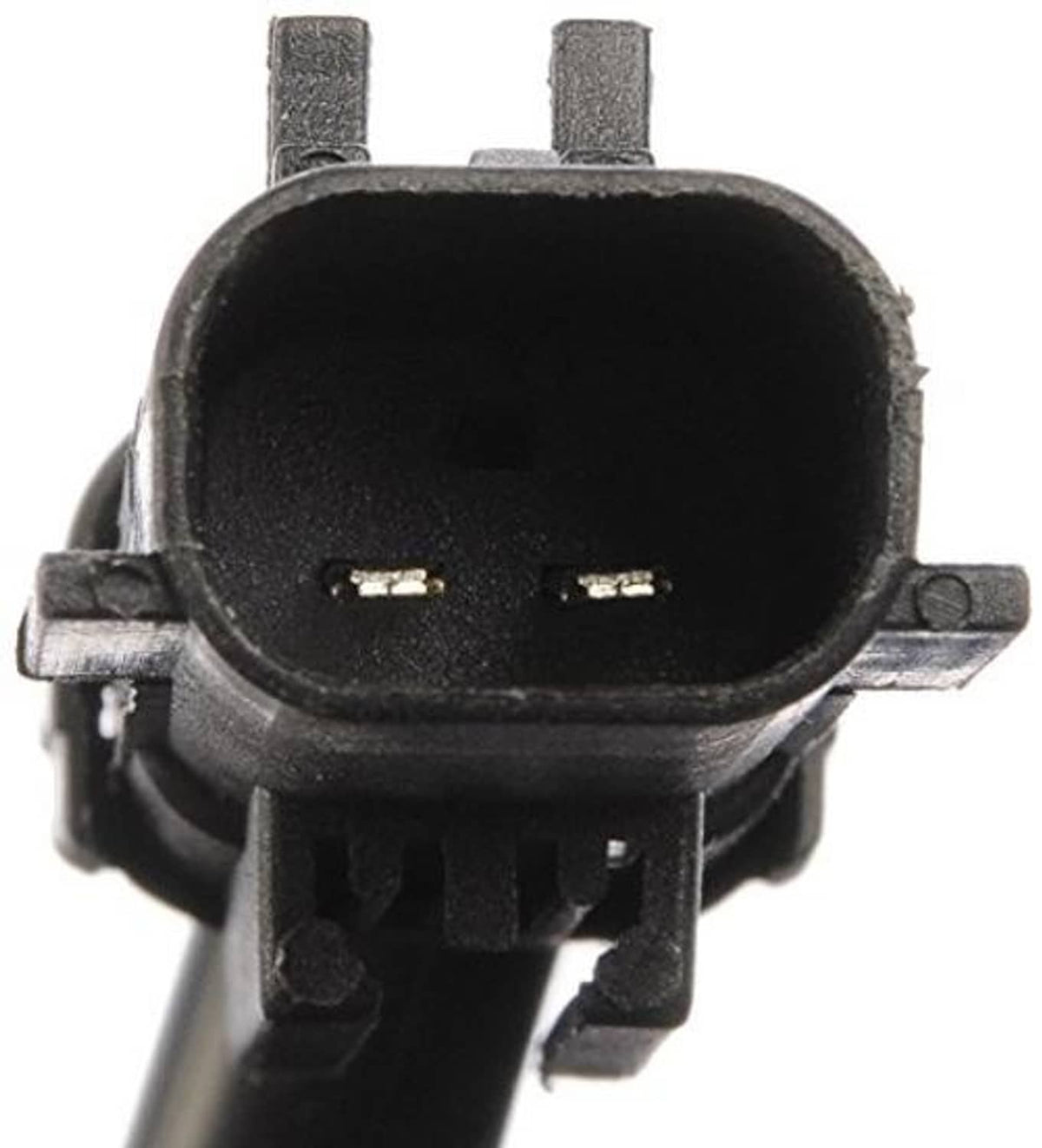 Engine cooling fan electrical connector with two metal pins