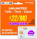 Orange SIM starter kit card with eSIM available and 5G 4G LTE speedtalk mobile branding