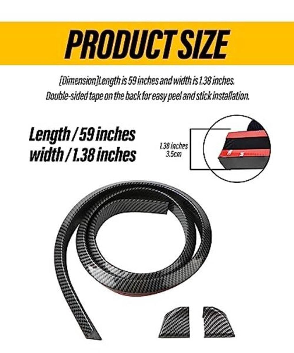 Carbon-fiber rear spoiler trim kit with roll strip and installation corner pieces