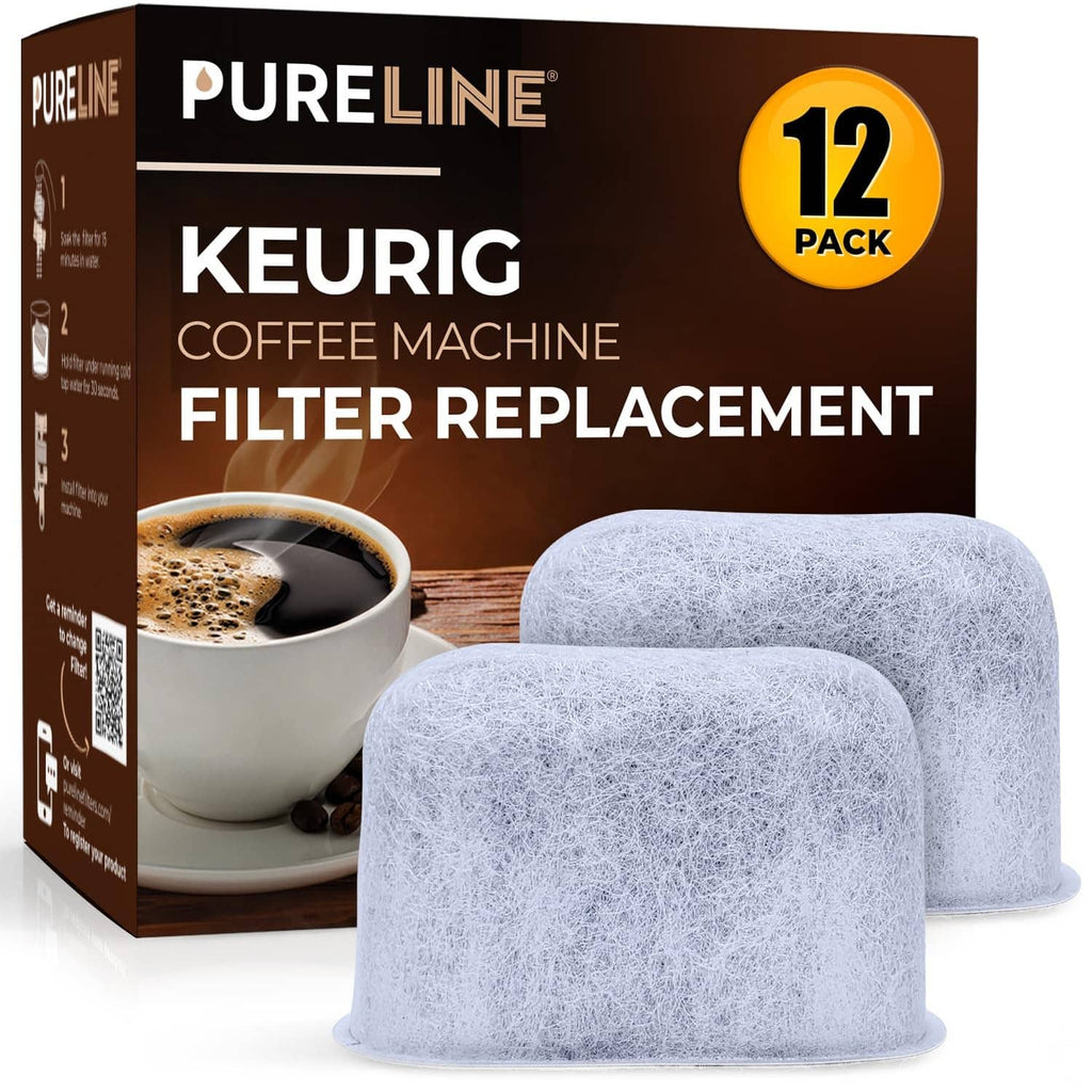 Pureline Keurig coffee machine filter replacement 12-pack, charcoal filters set